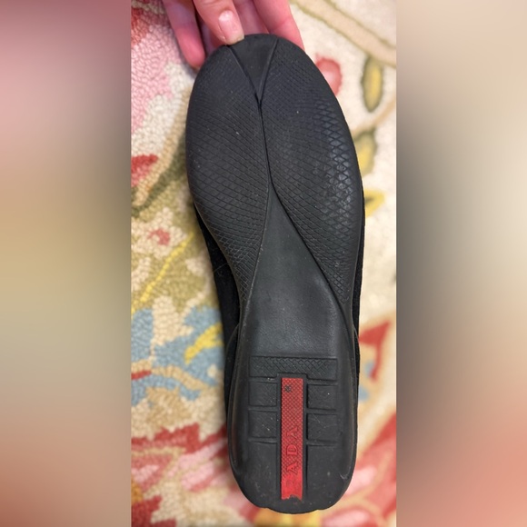 PRADA Vintage Balletcore Black Suede Mary Jane Ballerina Flats - Size 37/7 - Picture 13 of 16
